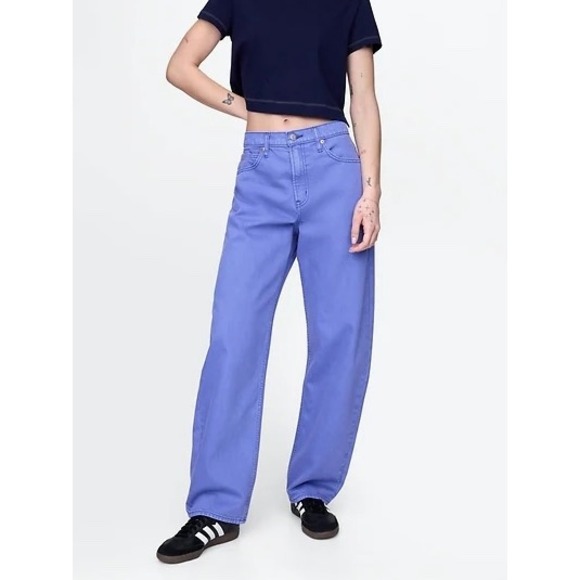 GAP Denim - GAP Barrel High Rise Jeans Women 30 Blue No Stretch Tapered Leg Denim NEW